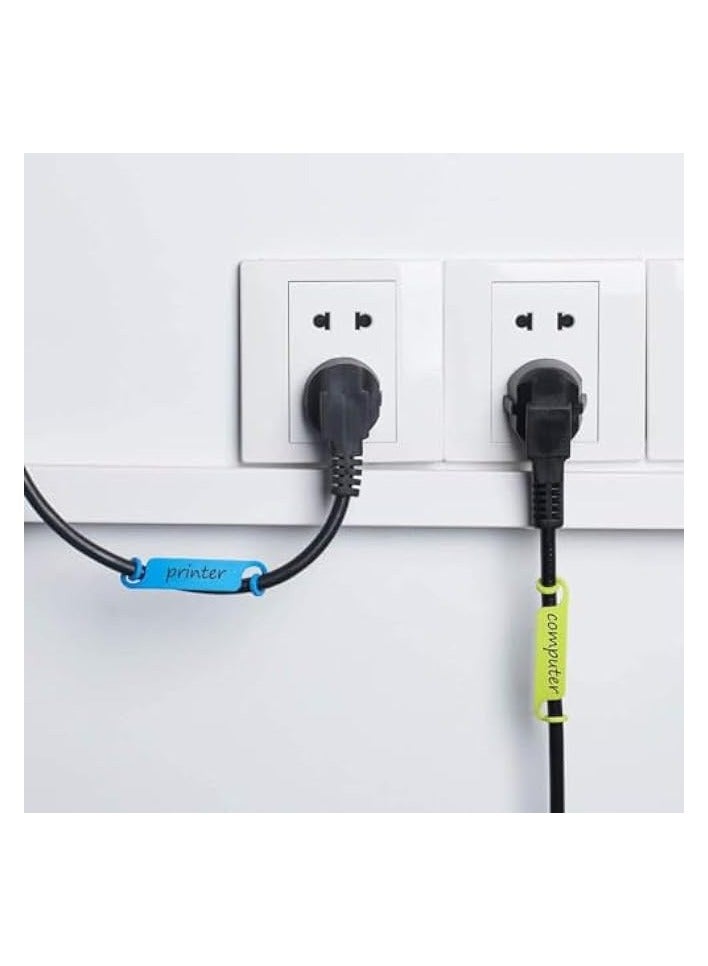 بروماس علامات الكابلات، ملصقات إدارة الكابلات، ملصقات الكابلات متعددة الألوان، علامات تعريف السلك، علامات نظام العلامات، منظم السلك، لشاحن هاتف تلفزيون USB للكمبيوتر (50 قطعة) - Image 3