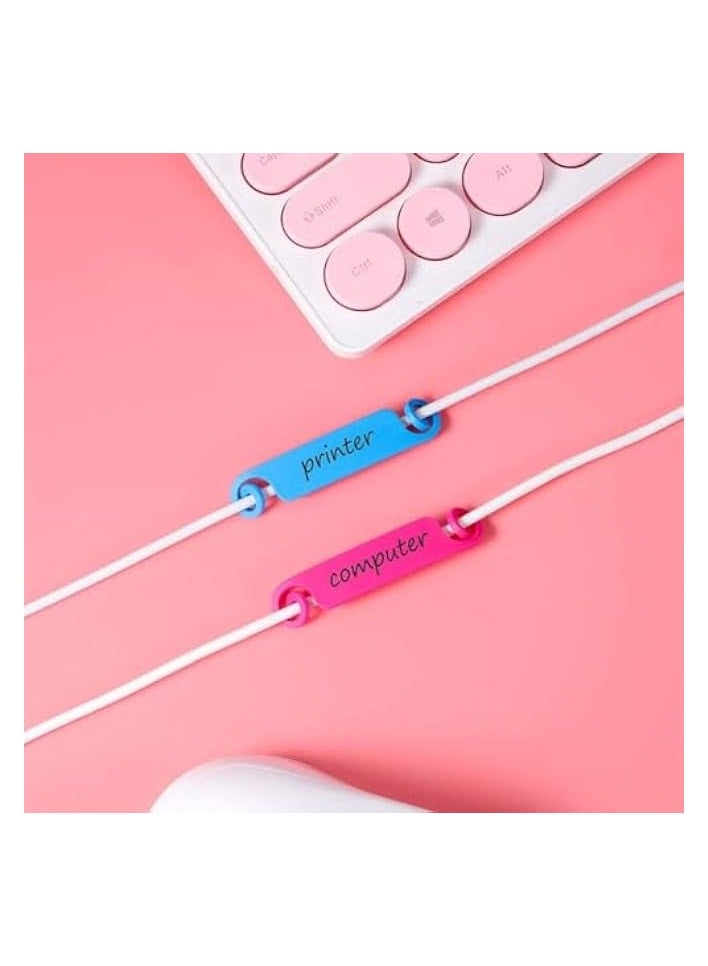 بروماس علامات الكابلات، ملصقات إدارة الكابلات، ملصقات الكابلات متعددة الألوان، علامات تعريف السلك، علامات نظام العلامات، منظم السلك، لشاحن هاتف تلفزيون USB للكمبيوتر (50 قطعة) - Image 4