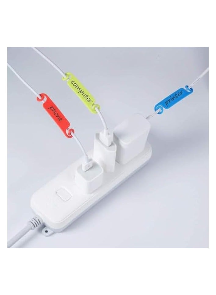 بروماس علامات الكابلات، ملصقات إدارة الكابلات، ملصقات الكابلات متعددة الألوان، علامات تعريف السلك، علامات نظام العلامات، منظم السلك، لشاحن هاتف تلفزيون USB للكمبيوتر (50 قطعة) - Image 5