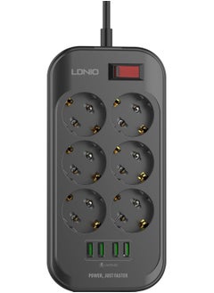 إل دينو LDNIO SE6403, 6 sockets, s/w, 10A / 2500 W 6 4 2 m 220 mm 109 mm 40 mm black  - Image 2