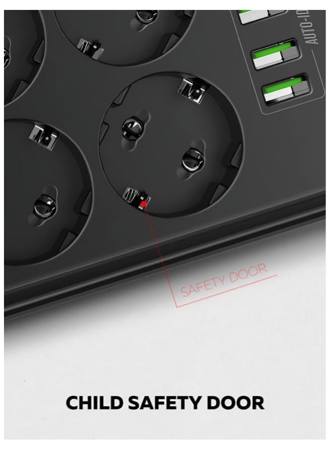 LDNIO SE6403, 6 sockets, s/w, 10A / 2500 W 6 4 2 m 220 mm 109 mm 40 mm black - Image 3