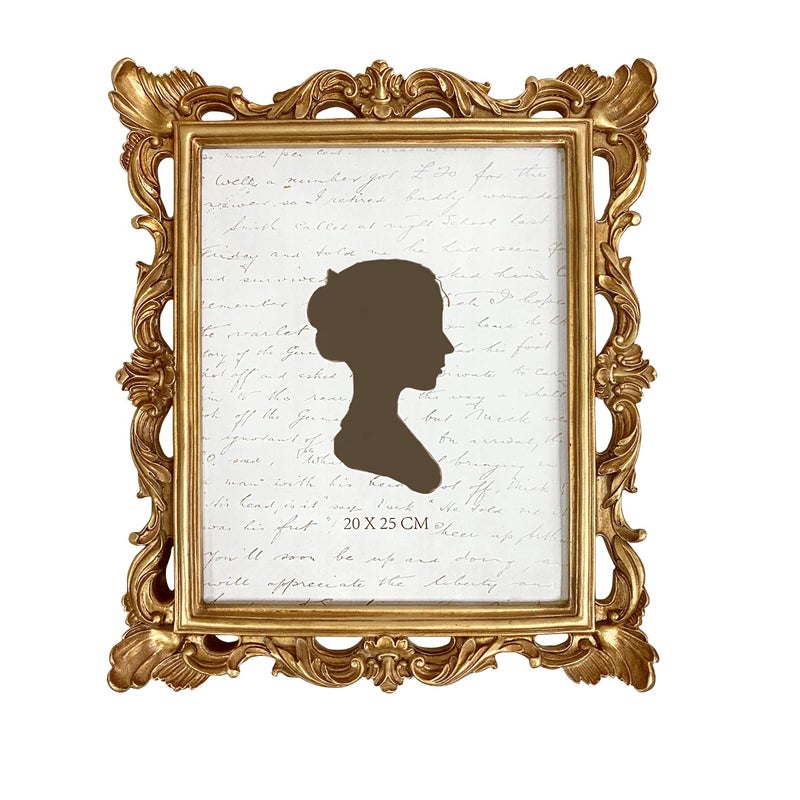 إطار صور عتيق بحجم 8x10 بوصة بتصميم أنيق مع واجهة زجاجية، إطار صور عتيق للعرض على الطاولة أو التعليق على الحائط، أفكار هدايا باللون البرونزي الذهبي