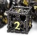 HNCCESG DND Dice Dungeons and Dragons Dice Metal Polyhedral Dice Set Role Playing DD Dice HNCCESG Hollow Grim Reaper Gaming for RPG Table Game Black - Image 2
