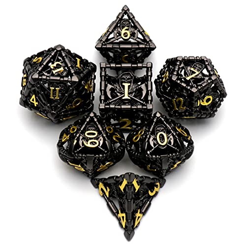 HNCCESG DND Dice Dungeons and Dragons Dice Metal Polyhedral Dice Set Role Playing DD Dice HNCCESG Hollow Grim Reaper Gaming for RPG Table Game Black - Image 5