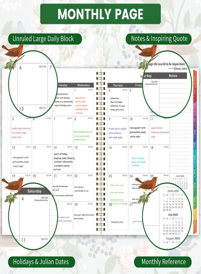 Vondafe 2026-2029 Monthly Planner/Calendar - 3 Year Monthly Planner 2026-2029, July 2026 - June 2029, 9" x 11", 3 Year Calendar 2027-2028-2029 with Colorful Tabs, Notes Pages, Inner Pocket - Image 3
