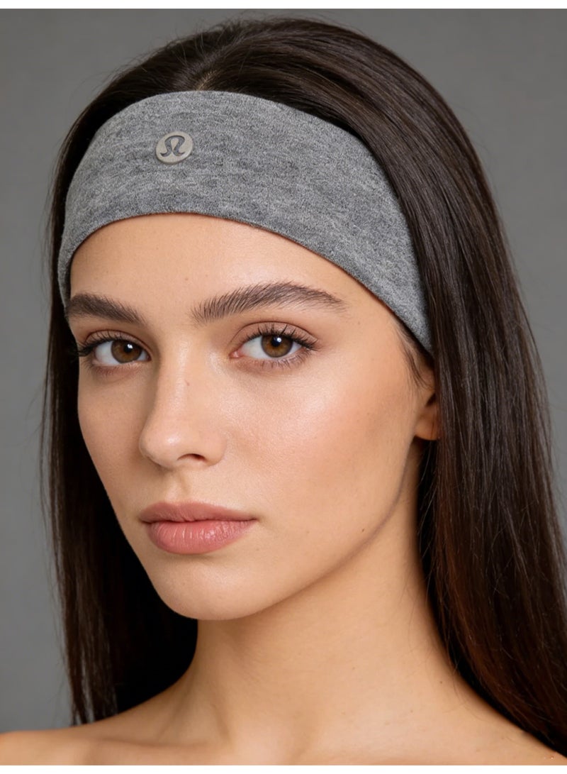 لولوليمون Lululemon Reversible Headband - Moisture-Wicking Fabric Hair Accessory with Signature Logo for Yoga, Gym & Daily Styling - Image 1