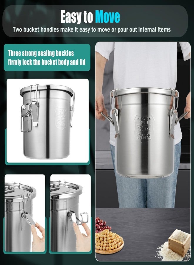 LyeXD 12L Stainless Steel Food Storage Containers with Lids Airtight, Food Grade Bucket, Kitchen Canisters for Countertop for Sugar, Flour, Tea, Rice, Grains, Oil - Image 5