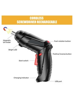 Generic Electric Screwdriver 47 Pcs, Rechargeable Electric Power Screwdriver Set with Pivoting Handle & LED Light, Cordless Screwdriver Bit, USB Charging Cable, Carrying Case  - Image 2