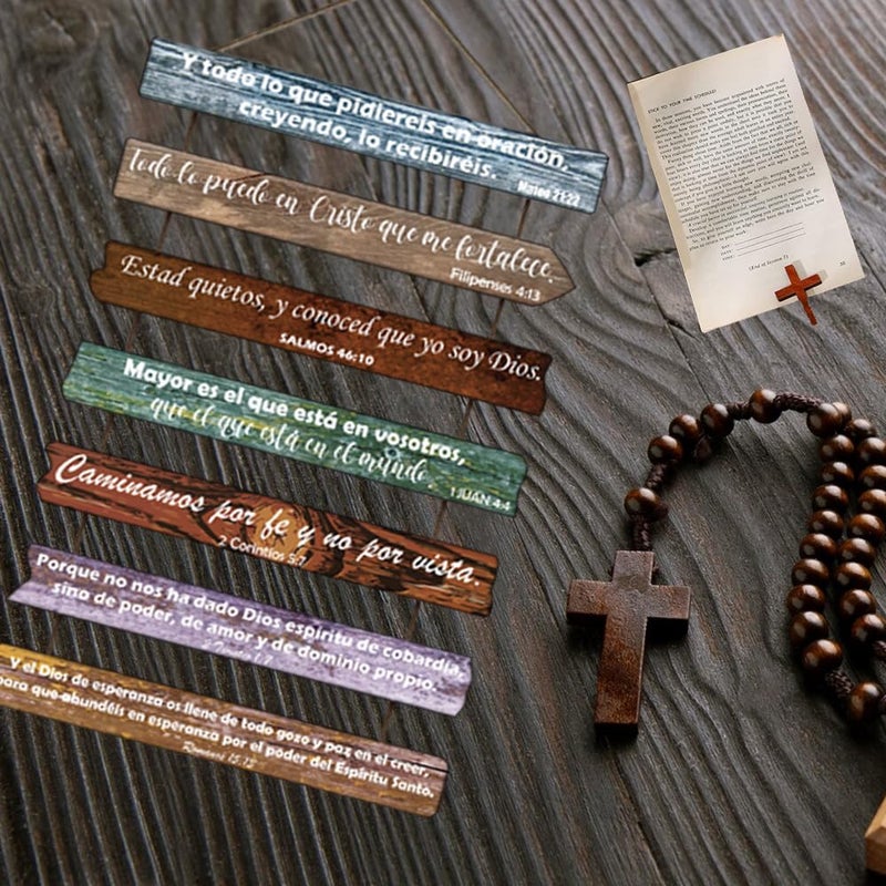 1step2dream Spanish Christian Gift Rustic Wooden Bible Verses Wall Art for Office, Bathroom, Bedroom, Farmhouse Kitchen, Living Room, and Women's Spaces - Image 4