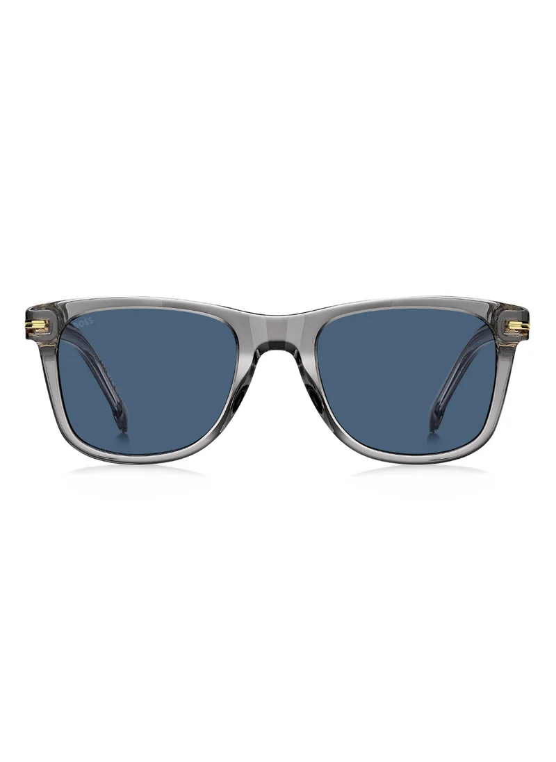 بوس Men's UV Protection Sunglasses Boss 1508/S Grey 42.5 - Lens Size: 52 Mm