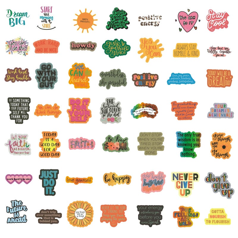 Giogyebit 100pcs Inspirational Stickers, Motivational Quote Sticker for Water Bottle Adults Women Teen Boy Girl, Affirmation Stickers, Vinyl Positive Stickers Decals for Laptop Journal Computer Phone Case - Image 3
