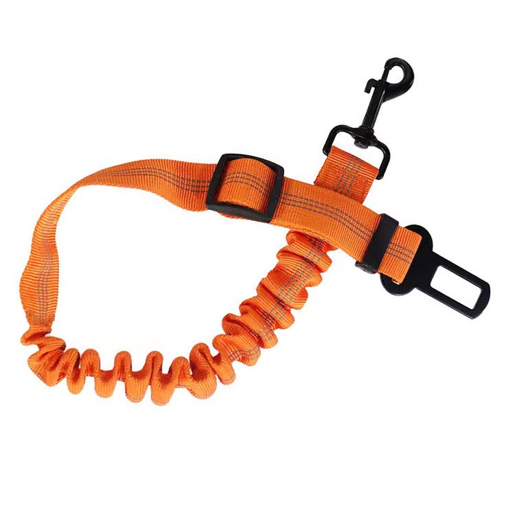 Generic Adjustable Dog Car Safety Belt Harness Orange 