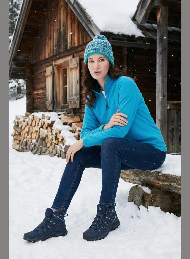 ليلا جاكيت نسائي من الصوف الناعم بنصف سحاب بتصميم نحيف ومقاوم للتكتل