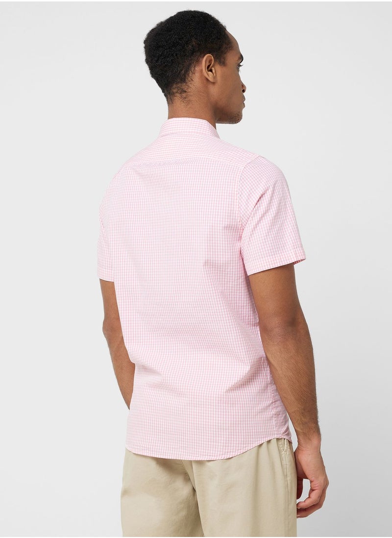 Thomas Scott - Thomas Scott Gingham Checks Spread Collar Cotton Casual Shirt - Image 1