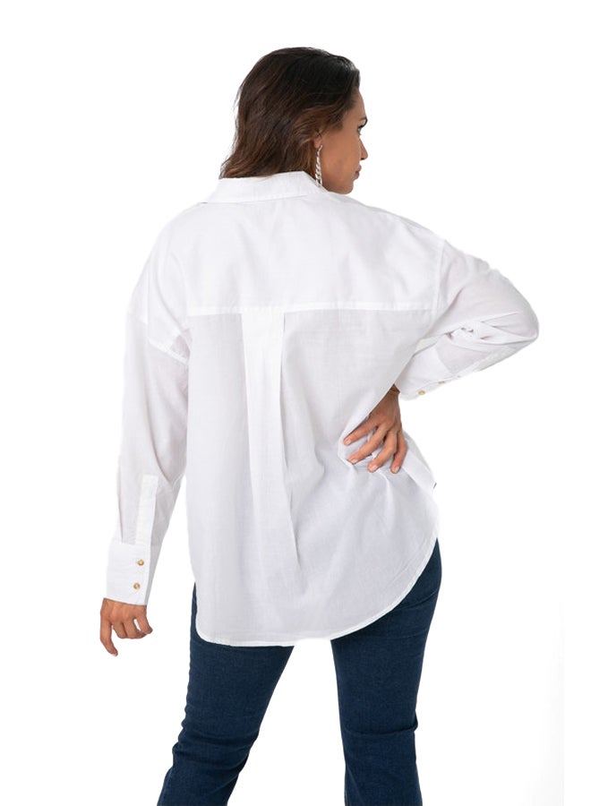 Marco Bergamo Button Front Plain Blouse - Image 3