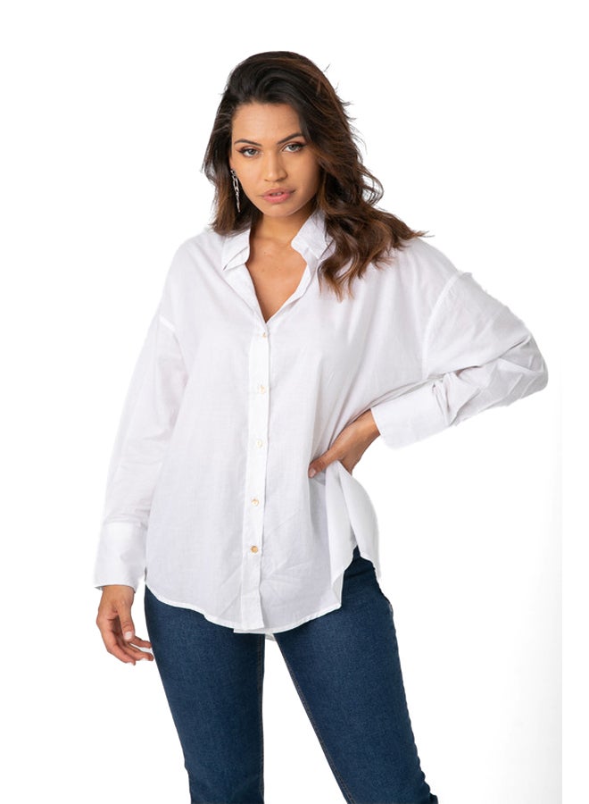 Marco Bergamo Button Front Plain Blouse - Image 2