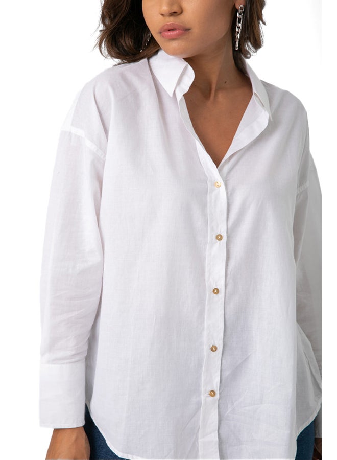 Marco Bergamo Button Front Plain Blouse - Image 4