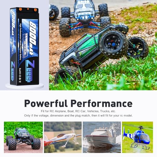 Zeee 2S 8000mAh Lipo Battery 7.4V 100C Hard Case Lipo Battery with 4mm Bullet T Plug for 1/8 1/10 RC Car Model Slash Buggy Team Associated - Image 5