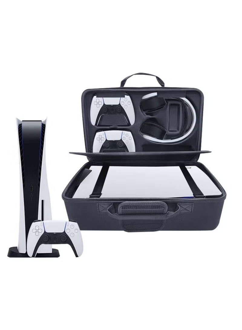 XiuWoo Storage Bag for PS5, Game Bonsole Box, Portable Handbag, Double Layer, Large capacity (black)  - Image 1