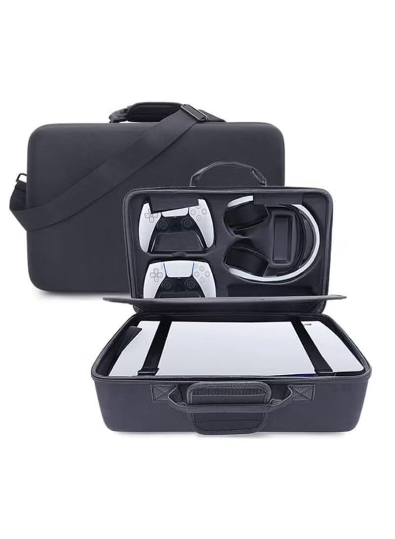 XiuWoo Storage Bag for PS5, Game Bonsole Box, Portable Handbag, Double Layer, Large capacity (black)  - Image 3