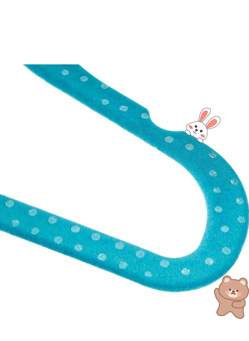 Rightsure Baby Clothes Hangers, Kids Velvet Hangers, Baby Toddler Kids Hangers With Swivel 360 Hook, Notched Shoulder Design For Children Clothes, Sturdy&Durable Clothes Hangers (Blue, 30pcs)  - Image 5