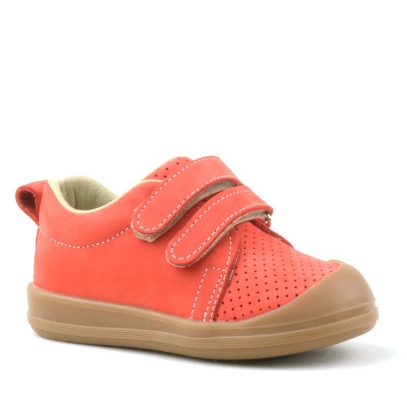 Rakerplus Raker Plus Sonic children's athletic shoe made of genuine leather in orange with an anatomical Velcro strap. - Image 2