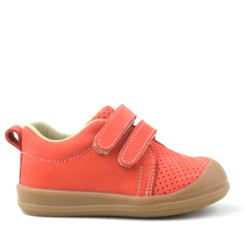 Rakerplus Raker Plus Sonic children's athletic shoe made of genuine leather in orange with an anatomical Velcro strap. - Image 3