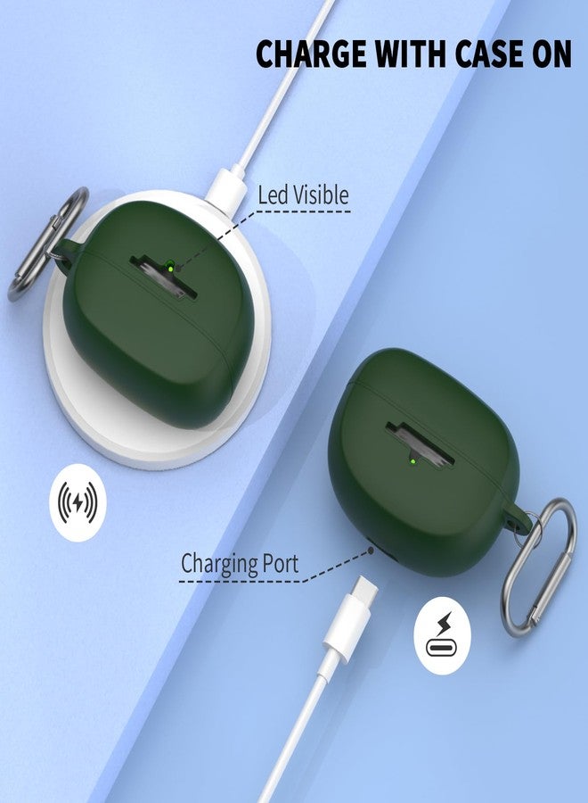 TUDIOW for New Bose Ultra Open Earbuds Case(2024), Silicone Shockproof Protective Cover for Bose Open Ear Wireless Earbuds Accessories with Carabiner(Green) - Image 5