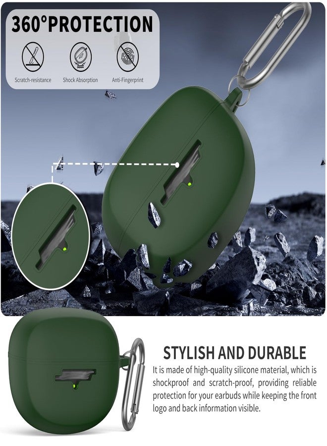 TUDIOW for New Bose Ultra Open Earbuds Case(2024), Silicone Shockproof Protective Cover for Bose Open Ear Wireless Earbuds Accessories with Carabiner(Green) - Image 3