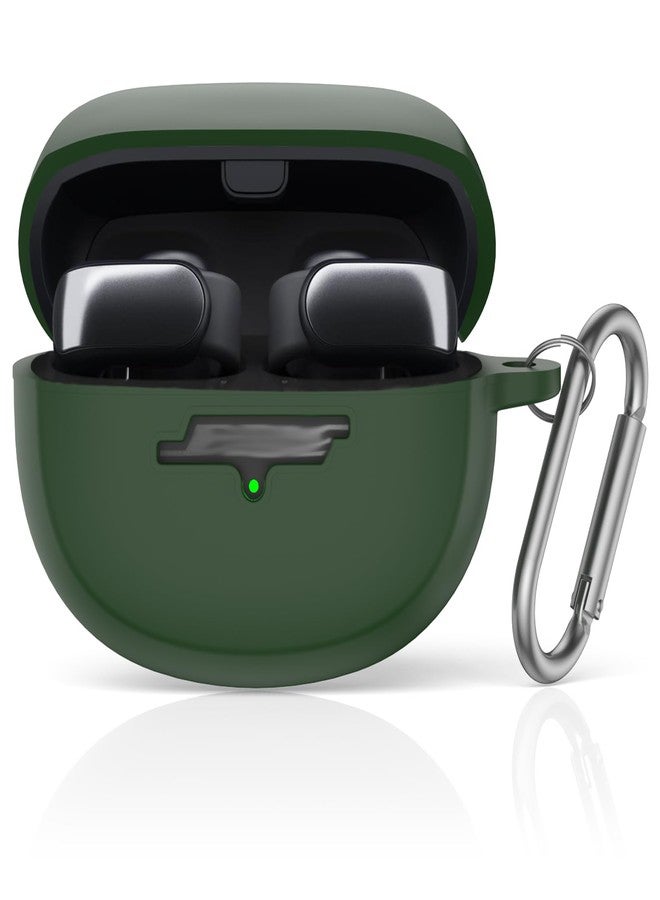 TUDIOW for New Bose Ultra Open Earbuds Case(2024), Silicone Shockproof Protective Cover for Bose Open Ear Wireless Earbuds Accessories with Carabiner(Green) - Image 1