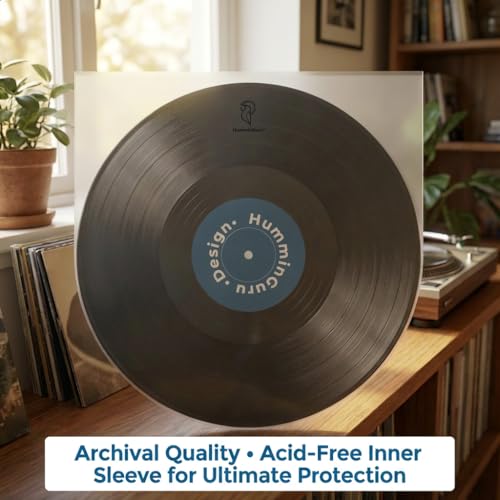 HumminGuru Vinyl Record Inner Sleeve 12 Inch, Acid Free & Anti Static Vinyl Sleeves, 1.5Mil Archival HDPE Inner Record Sleeve, Round Bottom LP Easy Insertion for Album Cover, 50 Pack(12“Inner Sleeves) - Image 3