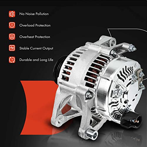 A-Premium Alternator Compatible with Dodge & Jeep Models - Dakota, Grand Cherokee, Cherokee, Wrangler, TJ, Comanche -1991-1998 - 2.5L 4.0L - 90A 12V CW 6-Groove Pulley - Replace# 10463782, 10463797 - Image 5