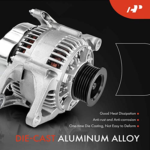 A-Premium Alternator Compatible with Dodge & Jeep Models - Dakota, Grand Cherokee, Cherokee, Wrangler, TJ, Comanche -1991-1998 - 2.5L 4.0L - 90A 12V CW 6-Groove Pulley - Replace# 10463782, 10463797 - Image 4