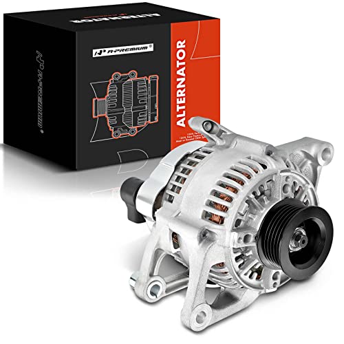 A-Premium Alternator Compatible with Dodge & Jeep Models - Dakota, Grand Cherokee, Cherokee, Wrangler, TJ, Comanche -1991-1998 - 2.5L 4.0L - 90A 12V CW 6-Groove Pulley - Replace# 10463782, 10463797 - Image 1