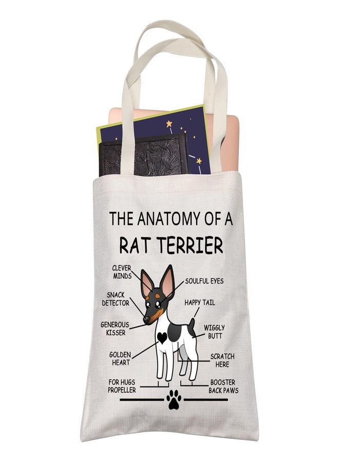 LEVLO Funny Rat Terrier Lovers Gifts The Anatomy of A Rat Terrier Shopping Bags Rat Terrier Veterinary Mom Travel Tote Bags (Rat Terrier) - Image 1