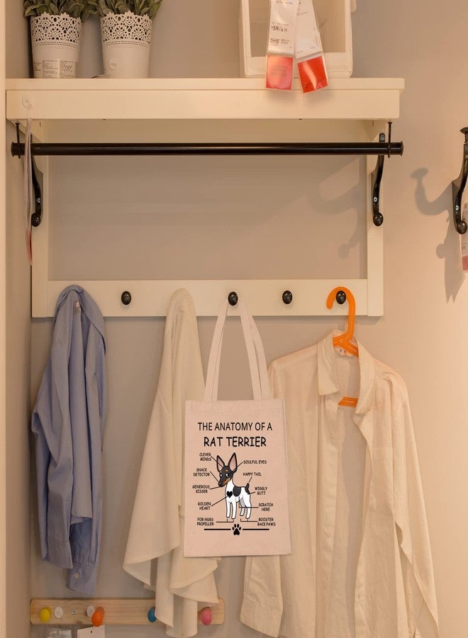 LEVLO Funny Rat Terrier Lovers Gifts The Anatomy of A Rat Terrier Shopping Bags Rat Terrier Veterinary Mom Travel Tote Bags (Rat Terrier) - Image 3