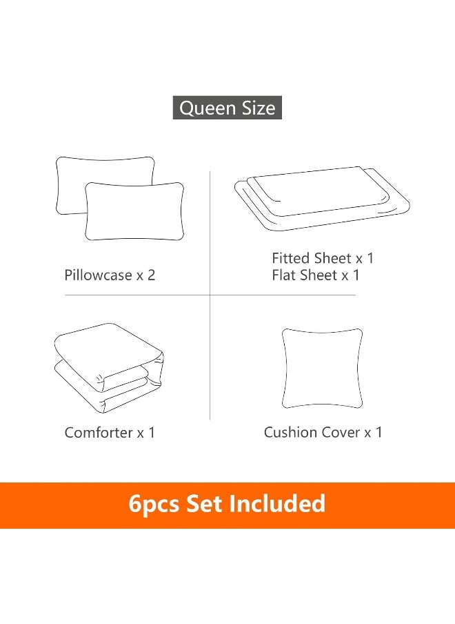 Generic Z.Jian HOME 6 Pieces Gaming Bedding Set Queen Size for Boys Gamer Comforter Set for Boys Girls Kids Teens 6 Piece Bed in A Bag Video Game Bedding for Gamer Room Decorative Queen27  - Image 5