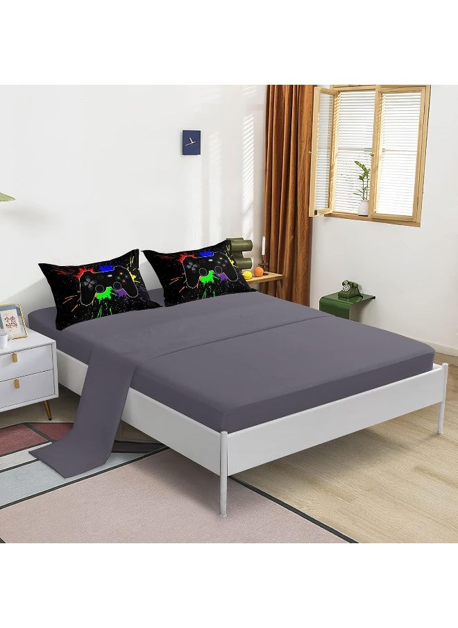 Generic Z.Jian HOME 6 Pieces Gaming Bedding Set Queen Size for Boys Gamer Comforter Set for Boys Girls Kids Teens 6 Piece Bed in A Bag Video Game Bedding for Gamer Room Decorative Queen27  - Image 4