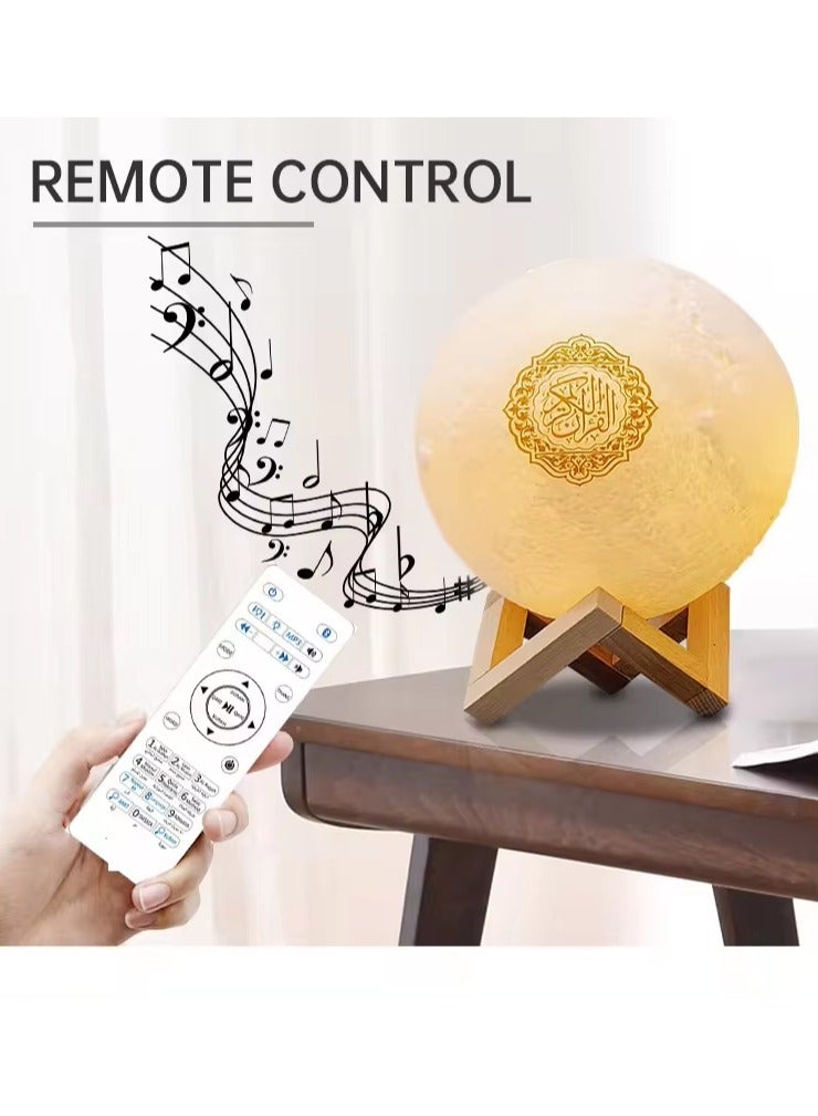 Moon Lamp, Rechargeable/Audio Speaker, RGB LED Colours, Remote & Touch Control with stand, Quran Recitation Translation - Image 3