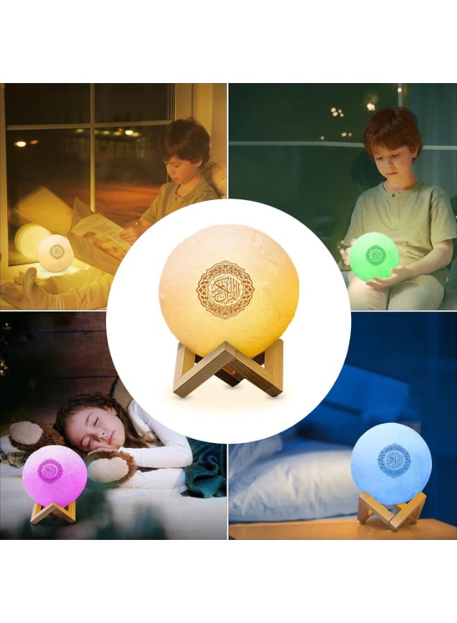 Moon Lamp with Quran Audio Speaker - Rechargeable RGB LED Night Light with Touch & Remote Control, Quran Recitation, Translation & Decorative Stand - Image 5