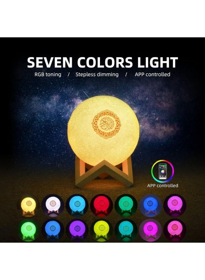 Moon Lamp with Quran Audio Speaker - Rechargeable RGB LED Night Light with Touch & Remote Control, Quran Recitation, Translation & Decorative Stand - Image 2