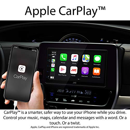 JVC KW-M560BT Apple CarPlay Android Auto Multimedia Player w/ 6.8" Capacitive Touchscreen, Bluetooth Audio and Hands Free Calling, MP3 Player, Double DIN, 13-Band EQ, SiriusXM, AM/FM Car Radio - Image 2