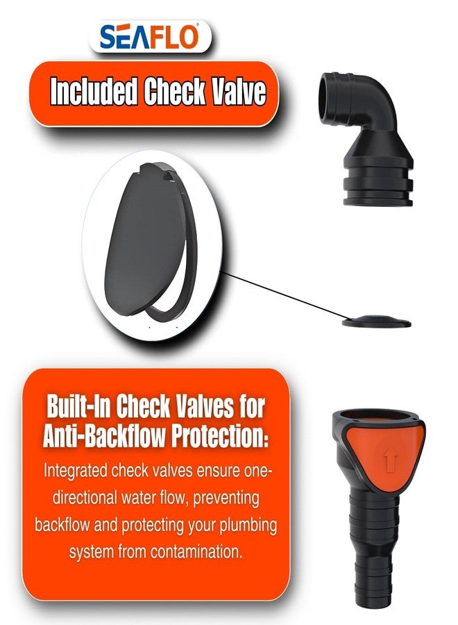 SEAFLO 90° Angled (1-1/4"-1½" in |1½" Out) Quick Disconnect Non-Return Check Valve-Inlet fits Both: 1-1/4 "& 1½" - Outlet:1-1/2" - Anti-Backflow Design, (1-Pack) - Image 5