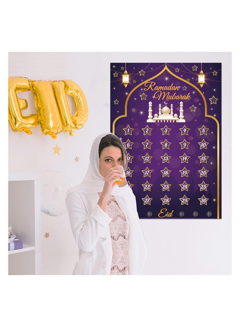 اب تو ديت  نتيجة 30 يوم لشهر رمضان مع 30 قطعة ستيكر دهبي لتعليم الاطفال ايام الشهر - Image 3