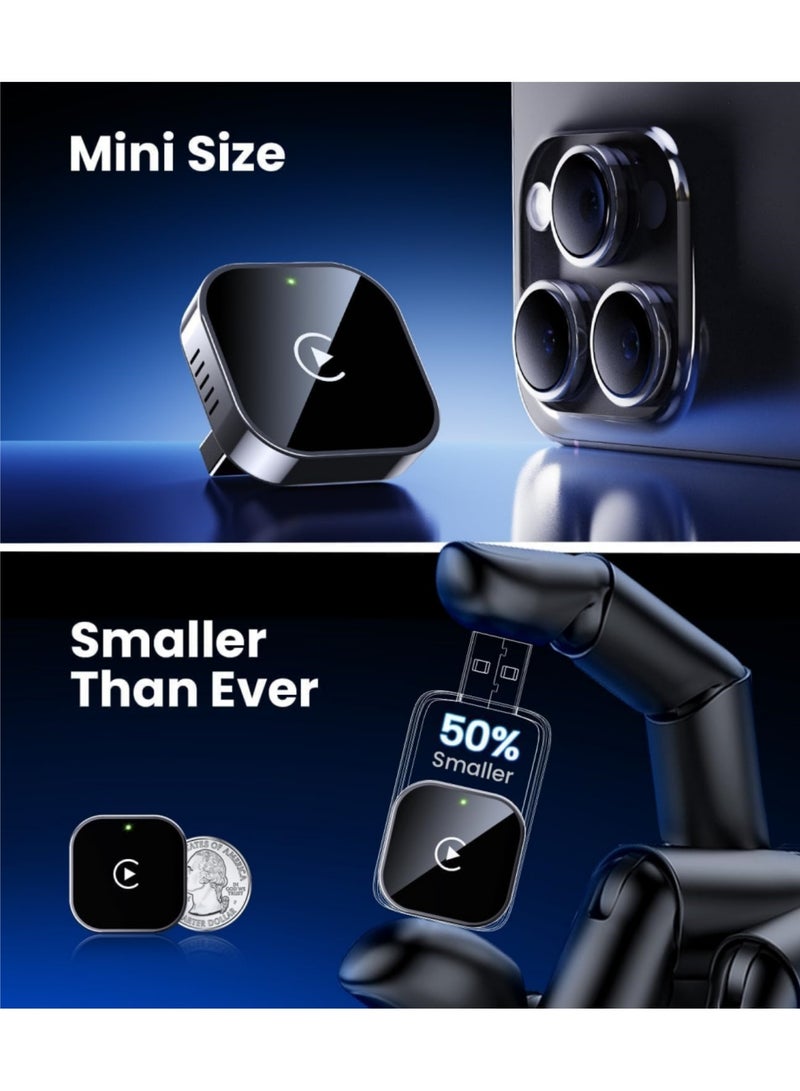 Aookay [2 in 1] Wireless CarPlay & Android Auto Adapter, Mini USB Design for Plug & Play CarPlay Dongle Converts Wired to Wireless, Fast Auto-Connect, No Delay, Compact Design for iPhone & Android with USB/USB-C Port (Black) - Image 3