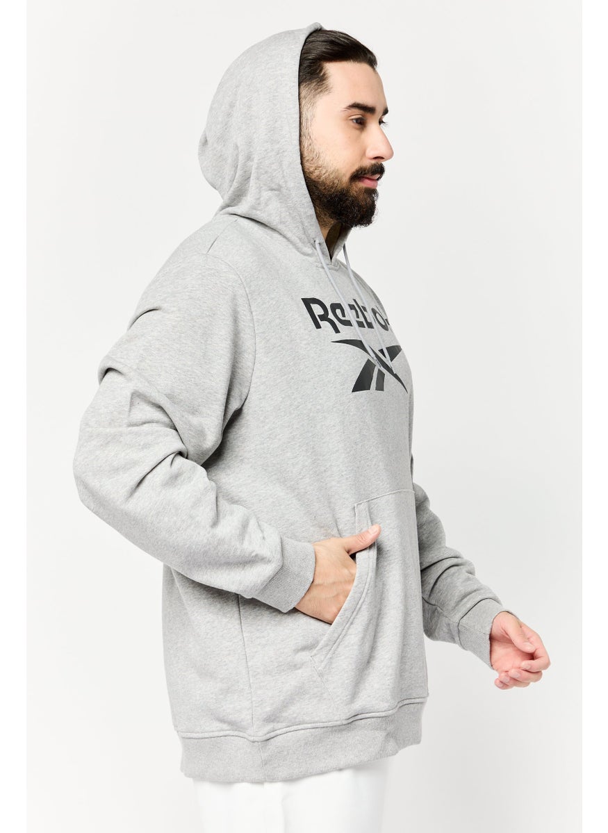 Reebok Men Sportswear Fit Long Sleeves Running Sweatshirt, Light Grey  - Image 2
