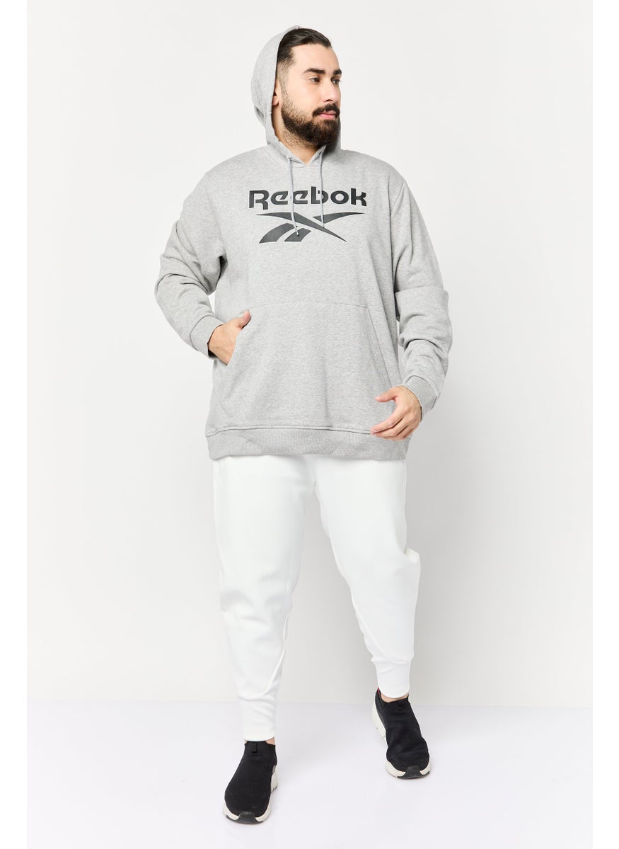Reebok Men Sportswear Fit Long Sleeves Running Sweatshirt, Light Grey  - Image 3