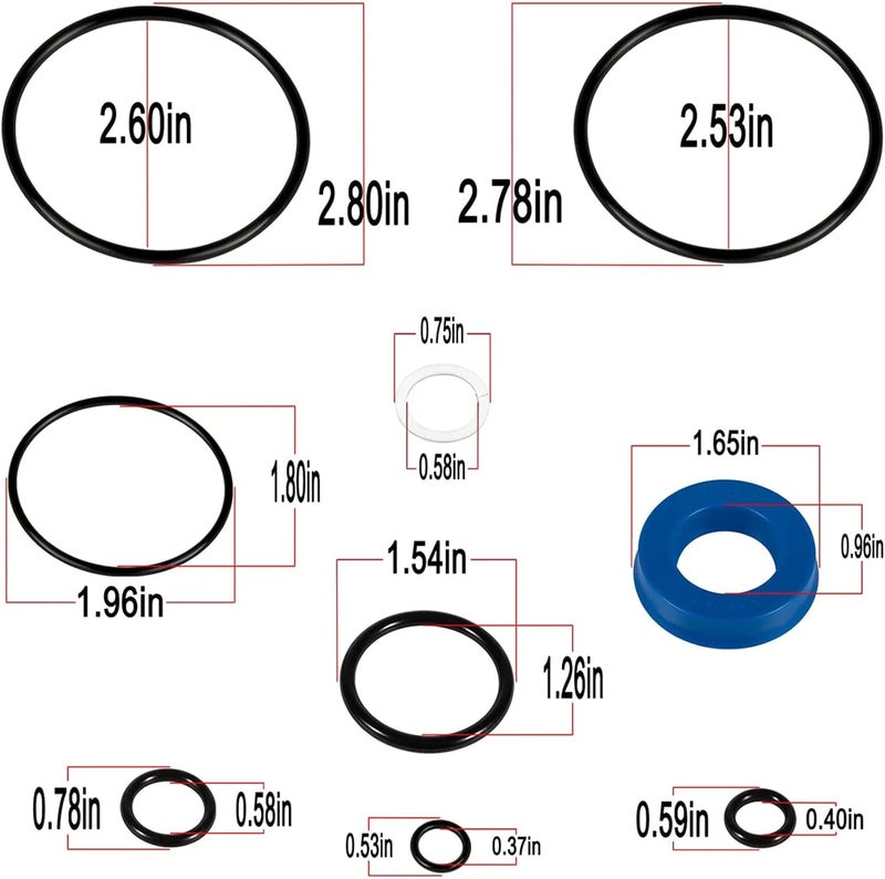 YMT Floor Jack Seal Replacement Kit - 15 PCS for Sears, Craftsman, MVP Models - Image 3