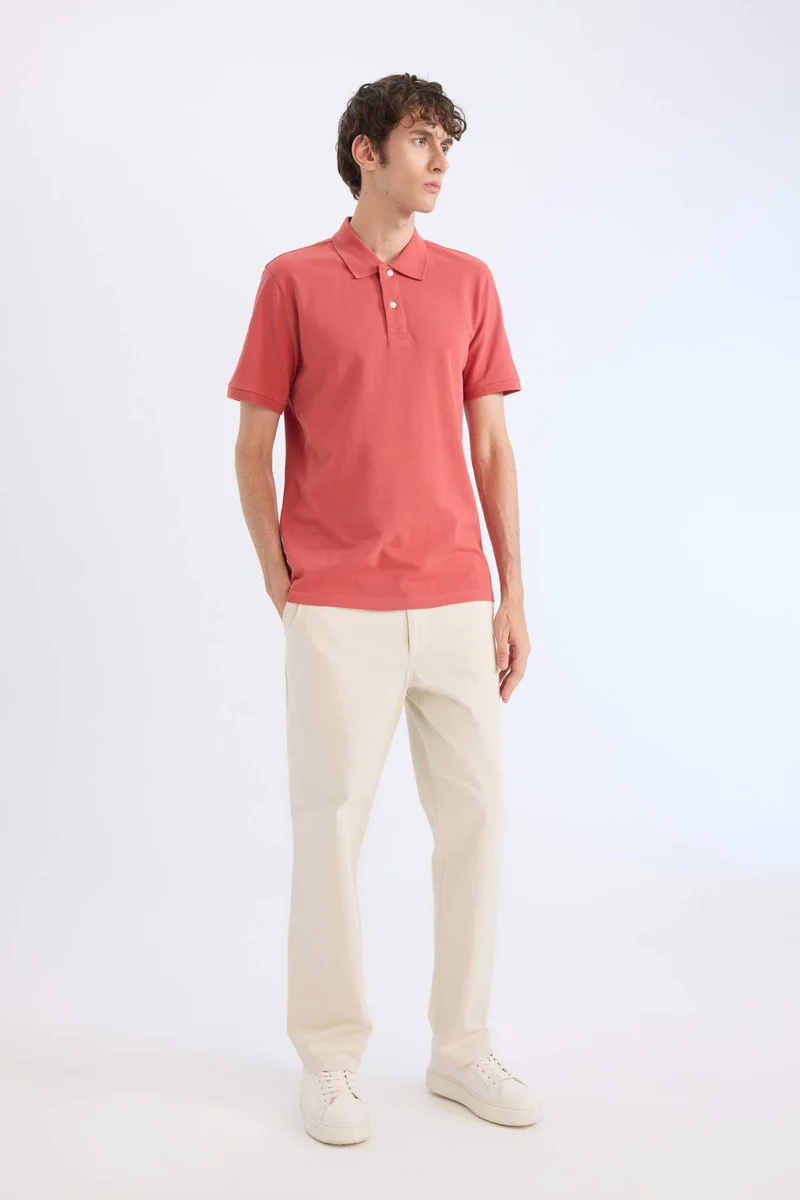 DeFacto Regular Fit Polo Collar Pique Short Sleeve Polo T-Shirt