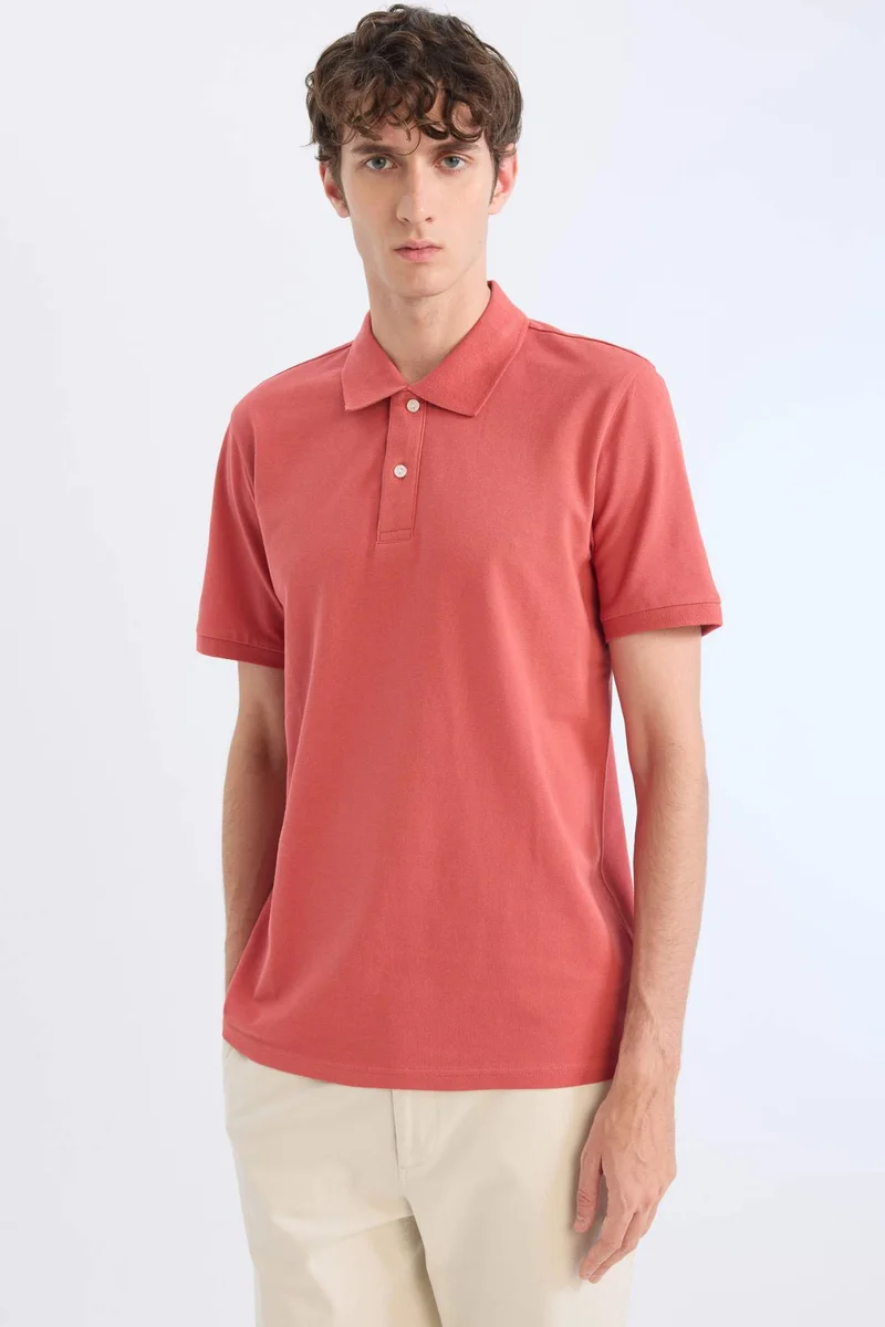 DeFacto Regular Fit Polo Collar Pique Short Sleeve Polo T-Shirt